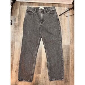 Abercrombie & Fitch The Mom High Rise Jeans Washed Black Gray Size 29 8 Regular